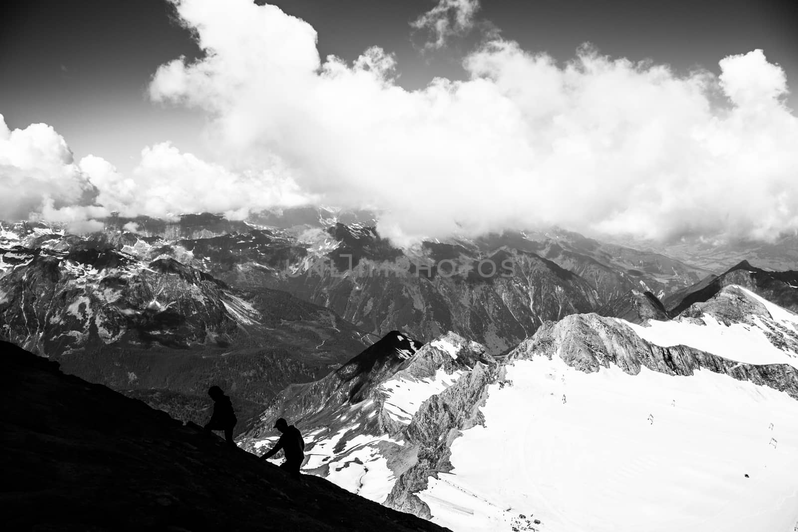 Trekking in high Alps mountains Austria