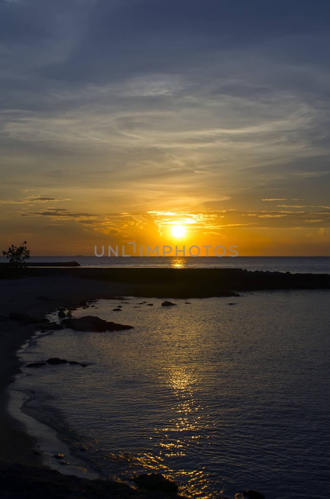 Naklua Beach Sunset. North of Pattaya City, Thailand.