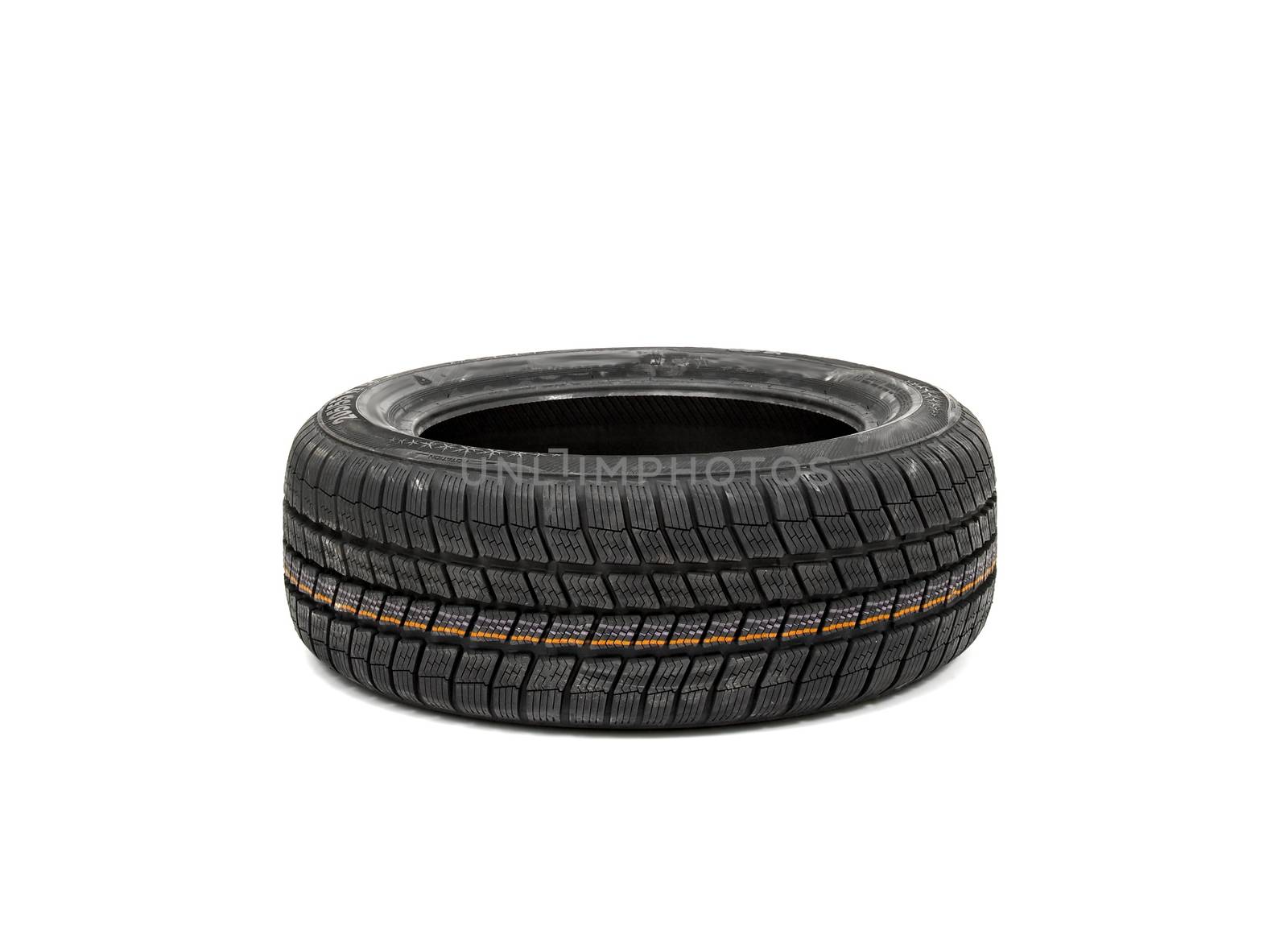 New tyre isolated on white