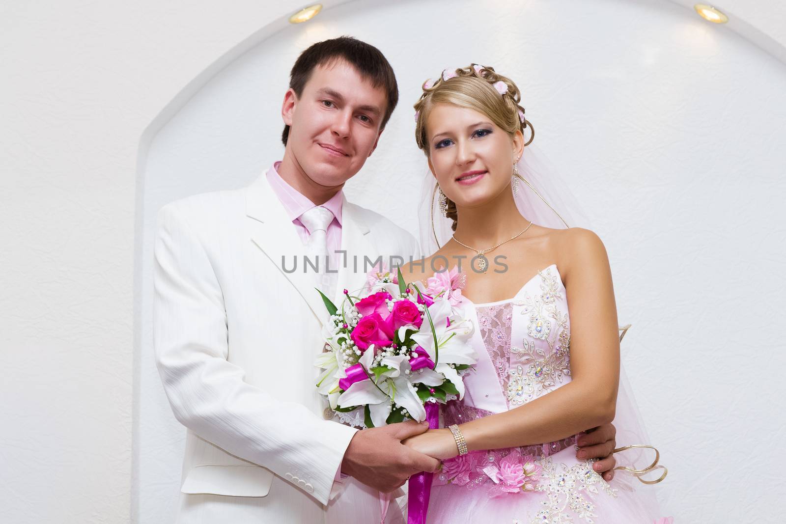 wedding photo. Portrait of beautiful bride and groom by pzRomashka