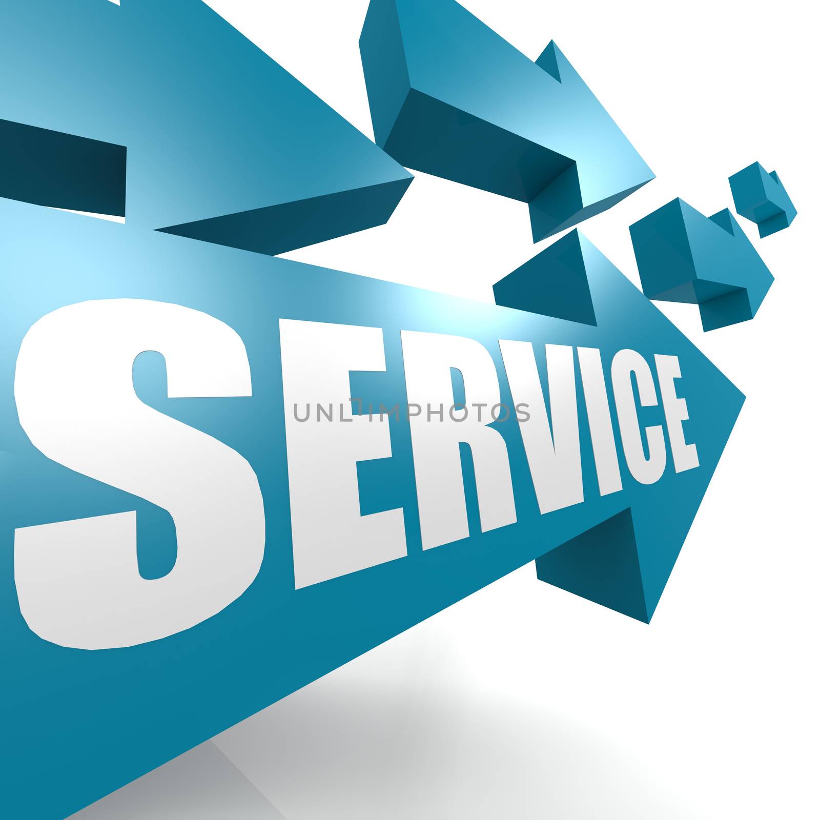 Service arrow in blue