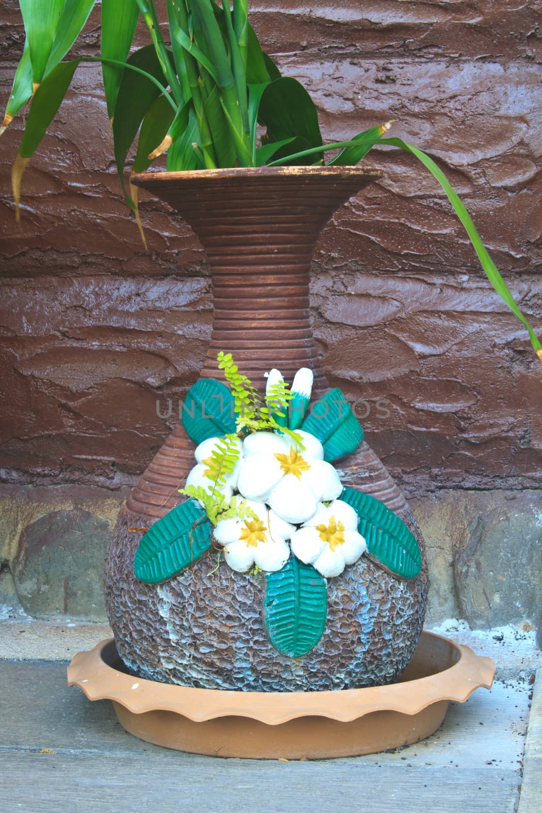 Potted plants on a front porch home