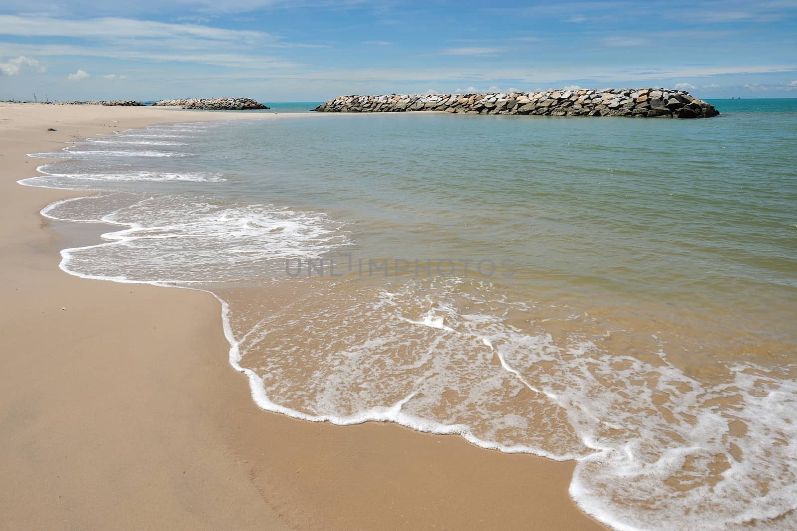 Pier/Breakwater at Rayong beach, Thailand.