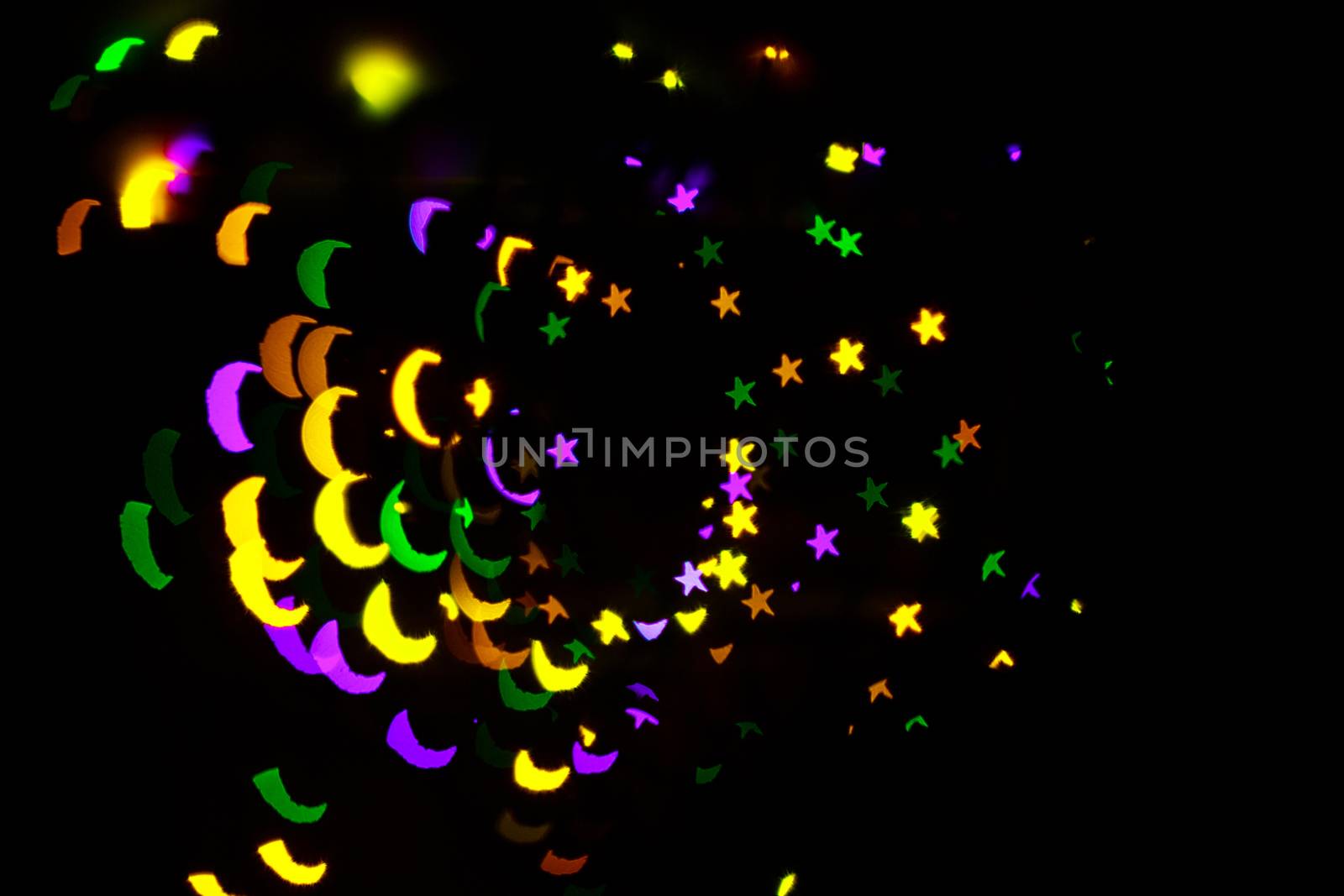 Abstract colorful background crescent and star shot for the holidays