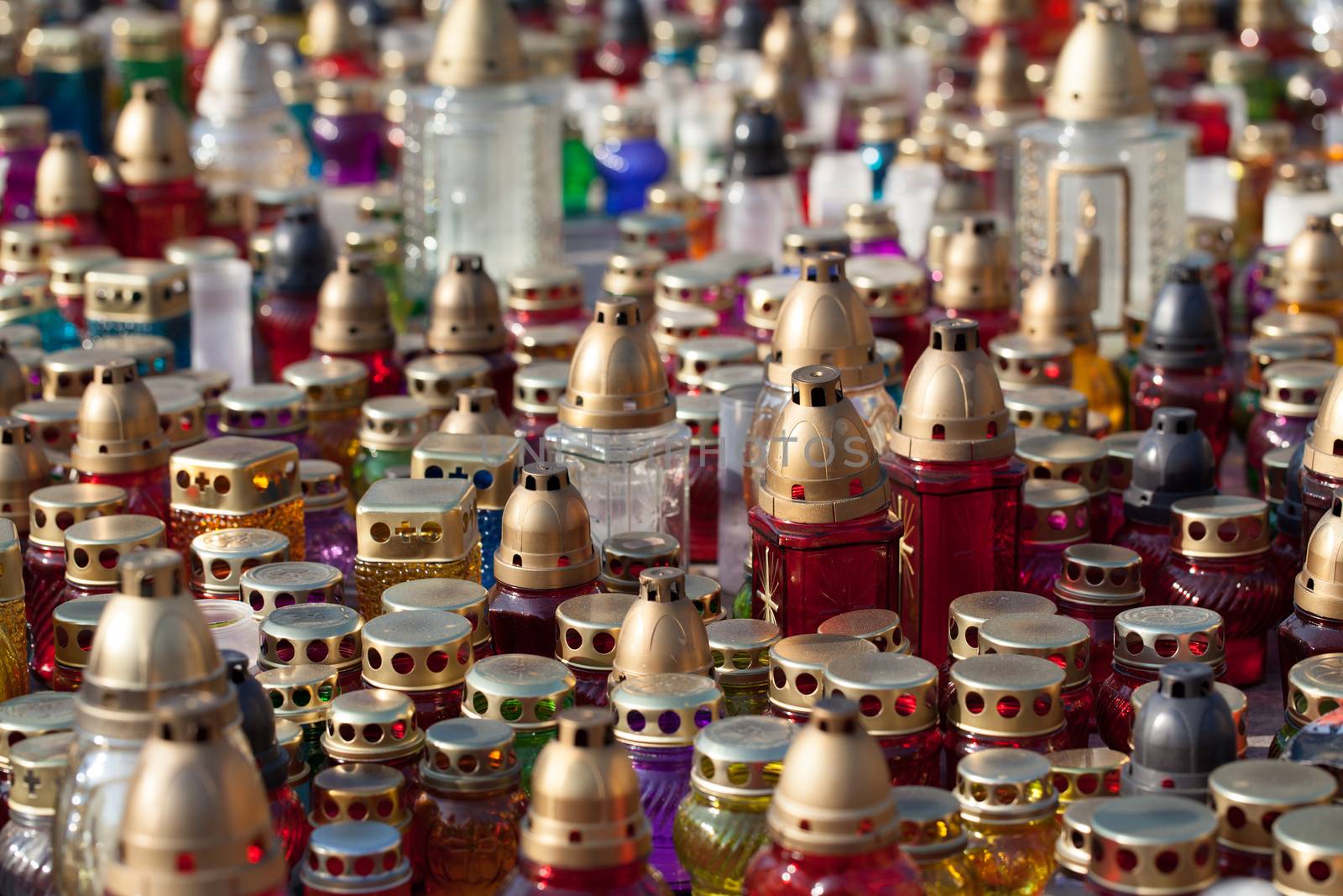 Memorial candles in memory of the fallen