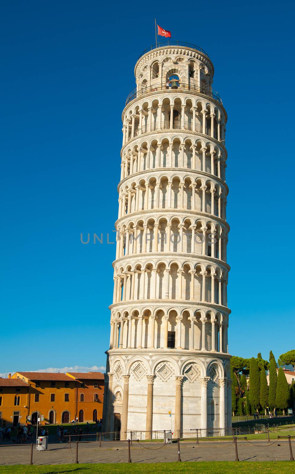 Famous leaning Tower of Pisa in Italy in a daytime