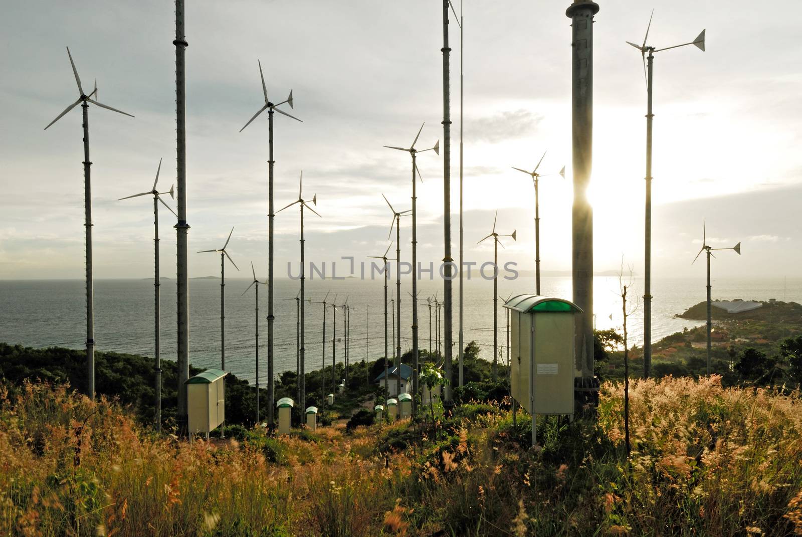 Windturbine in koh lan, pattaya, thailand by think4photop