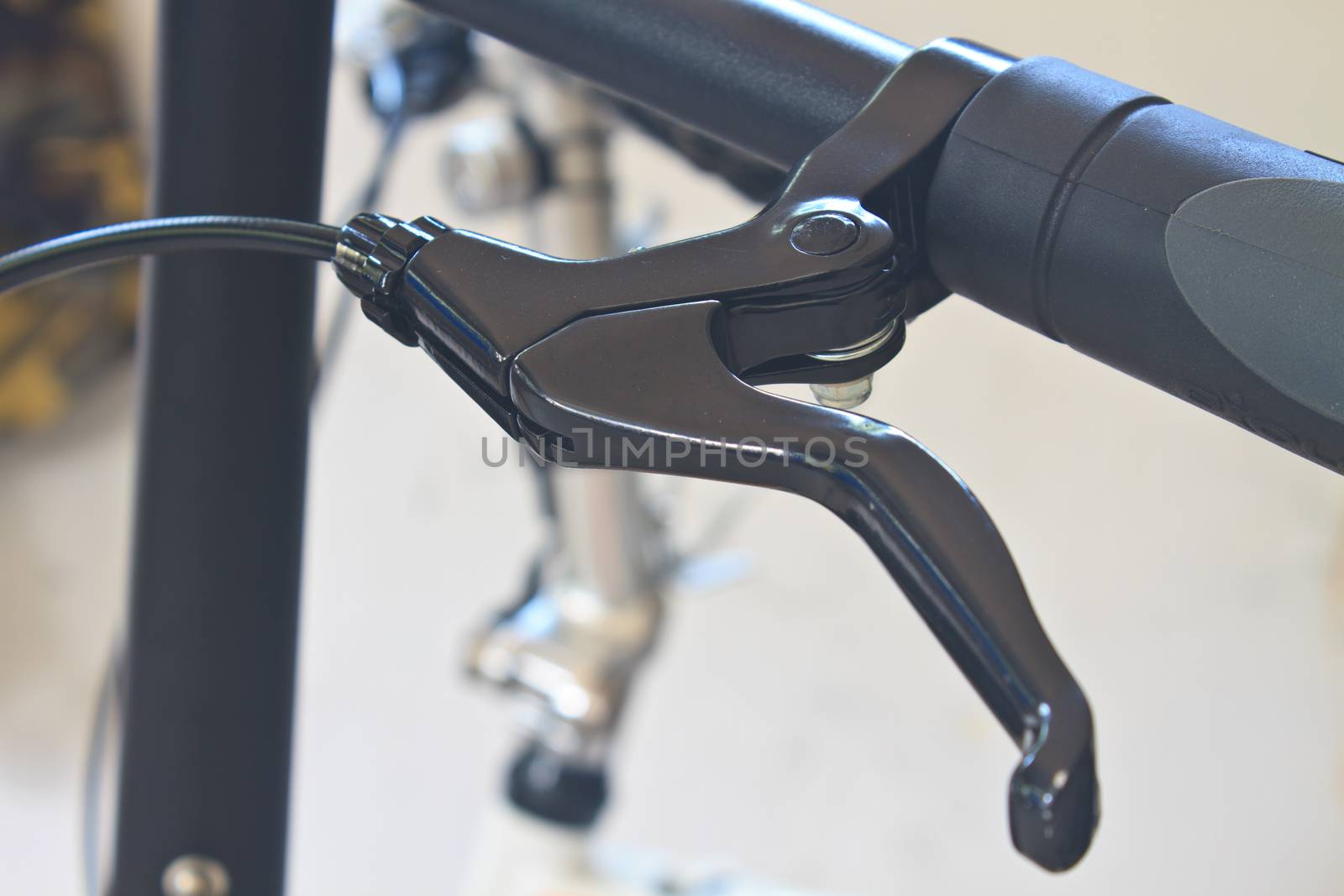 bicycle handle bars with the brake lever