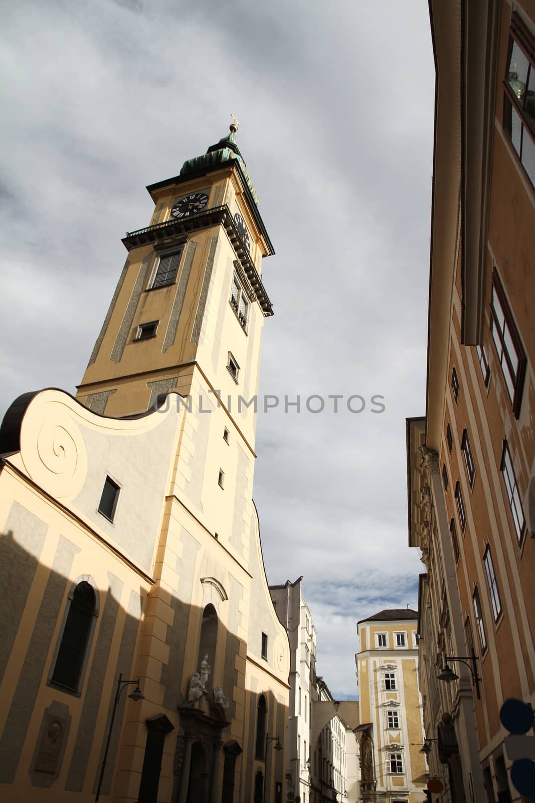 Historic building in the center of Linz, Austria, Europe.