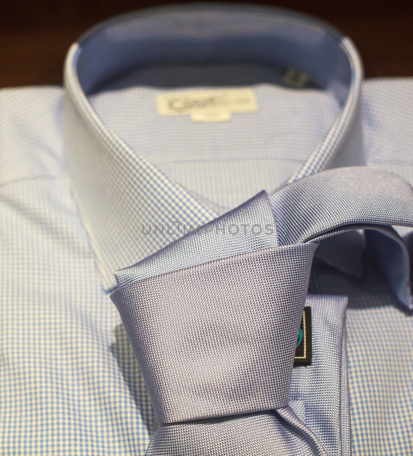 Close up of elegant necktie and shirt