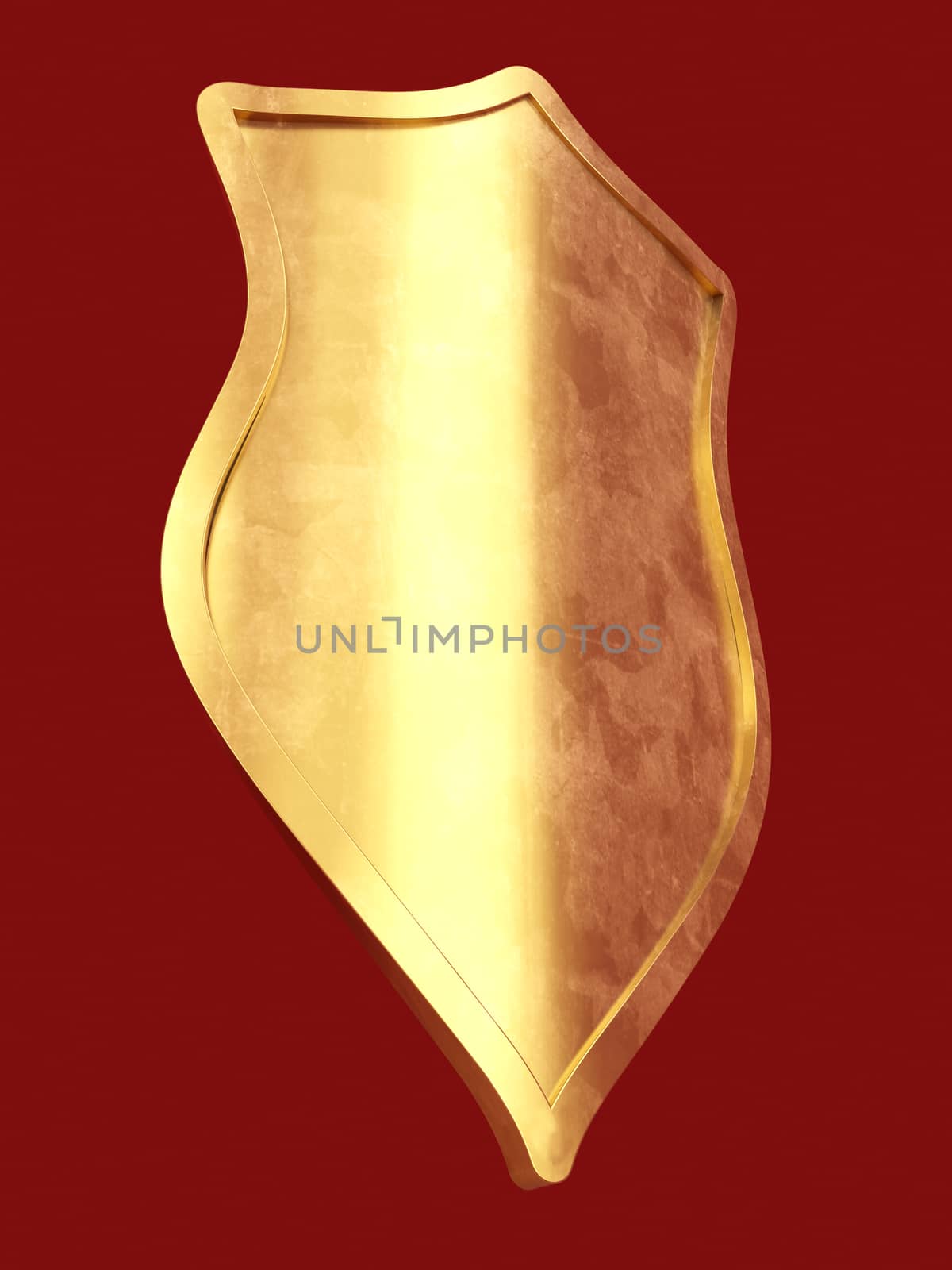 3D rendered Illustration. A fantasy metal shield.