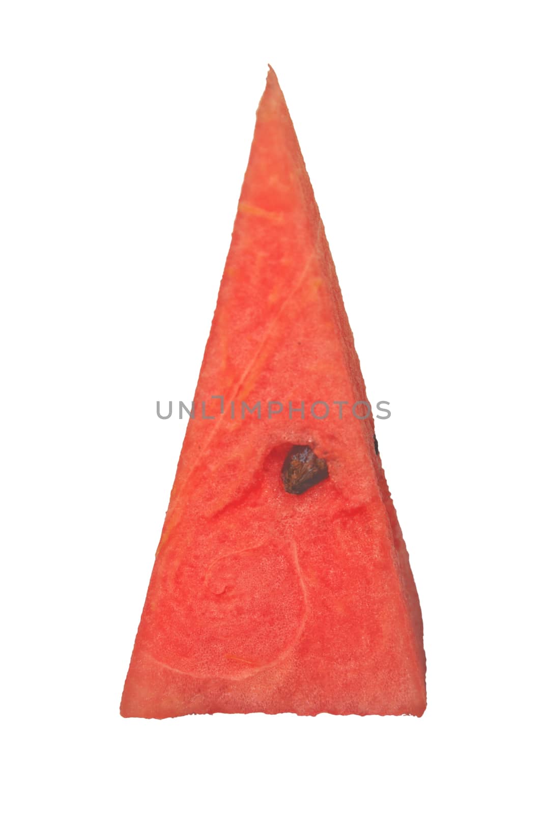 Close up  fresh slices  red watermelon on white background