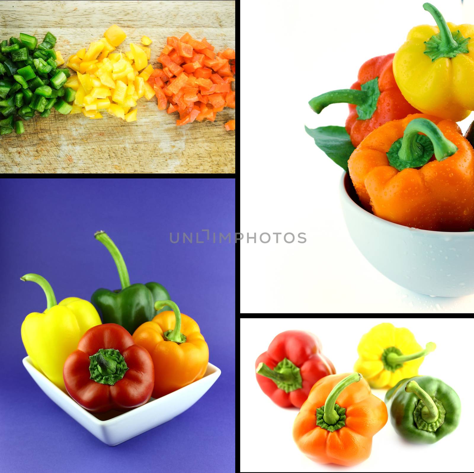 Healthy and organic food, Set of fresh colorful sweet bell pepper.