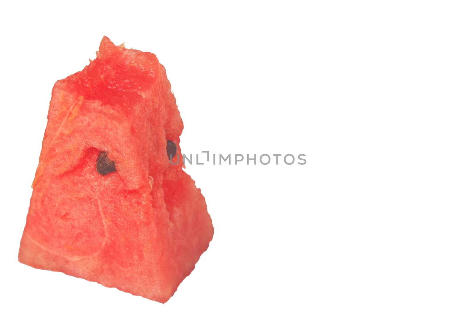 Close up  fresh slices  red watermelon on white background