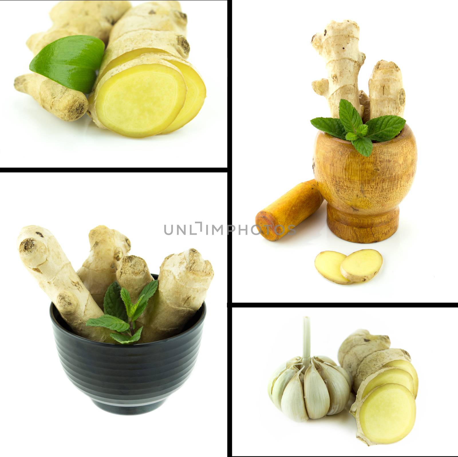 Healthy and organic food, Set of fresh BGinger root .