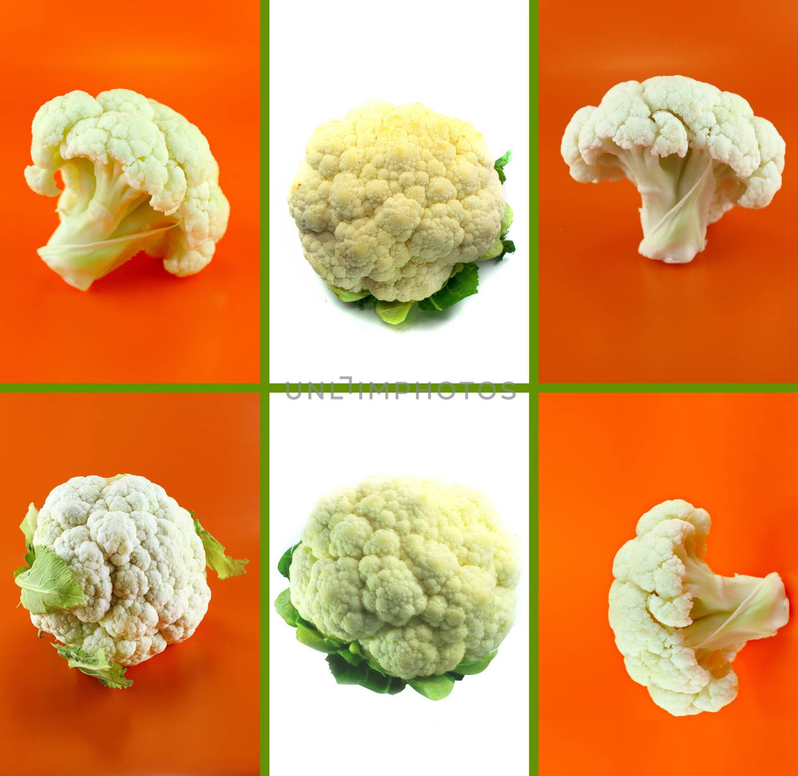 Healthy and organic food, Set of fresh cauliflower.