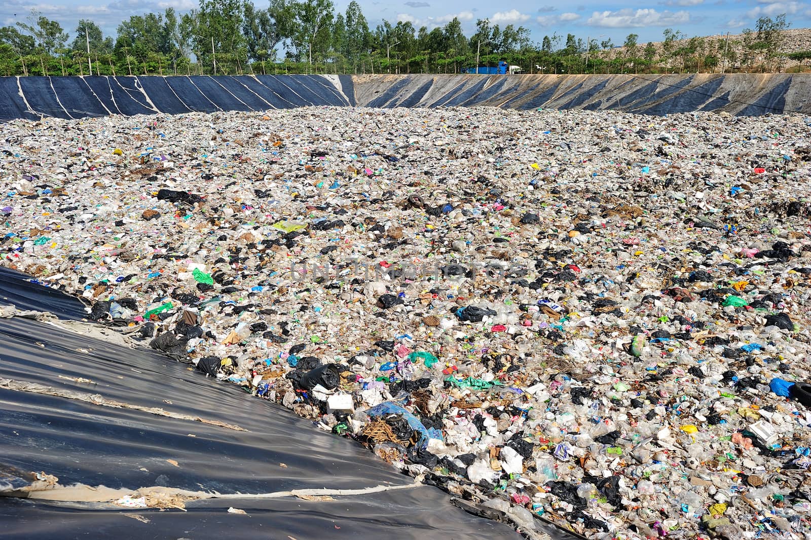 huge mountain of trash