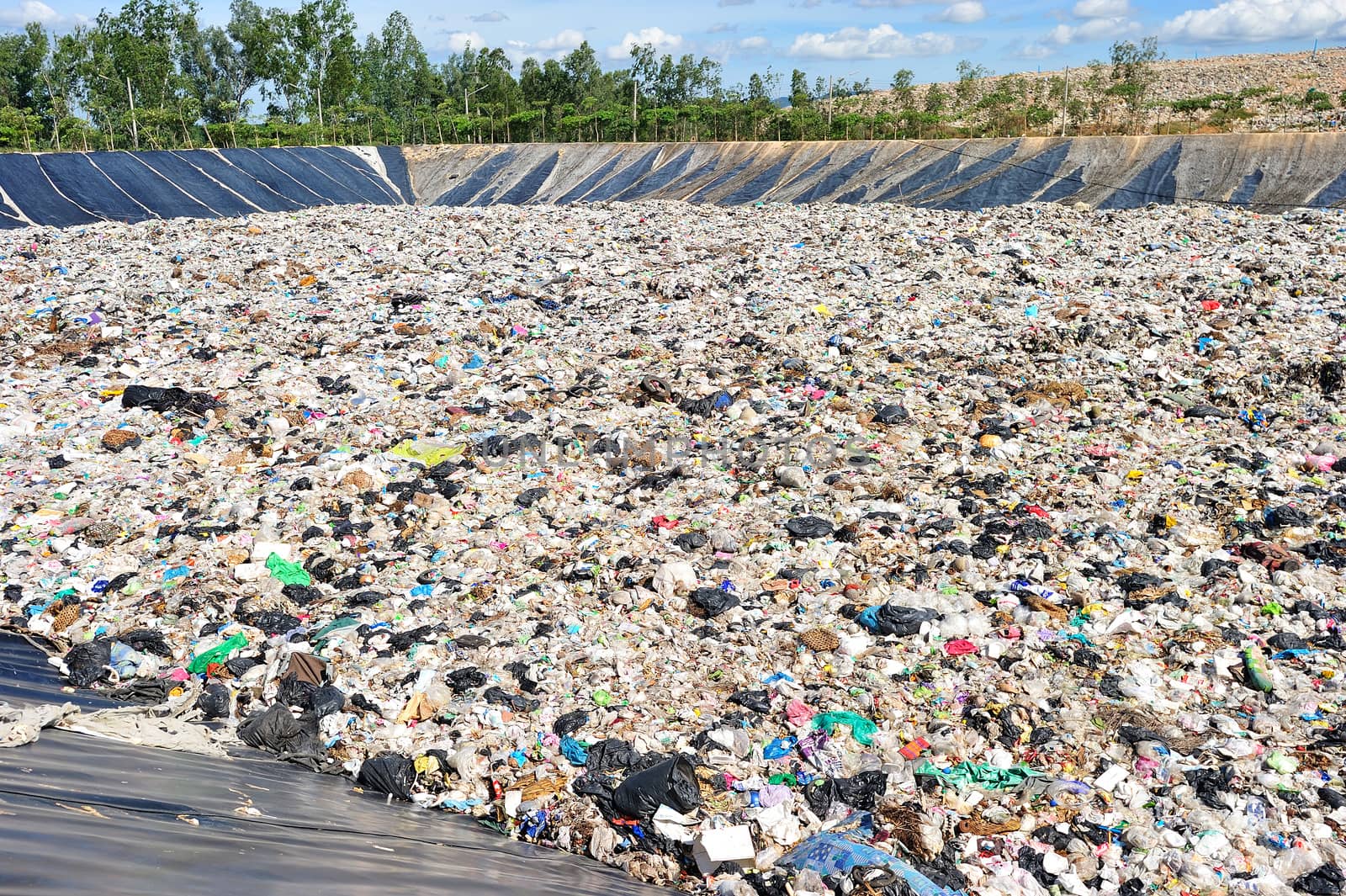 huge mountain of trash
