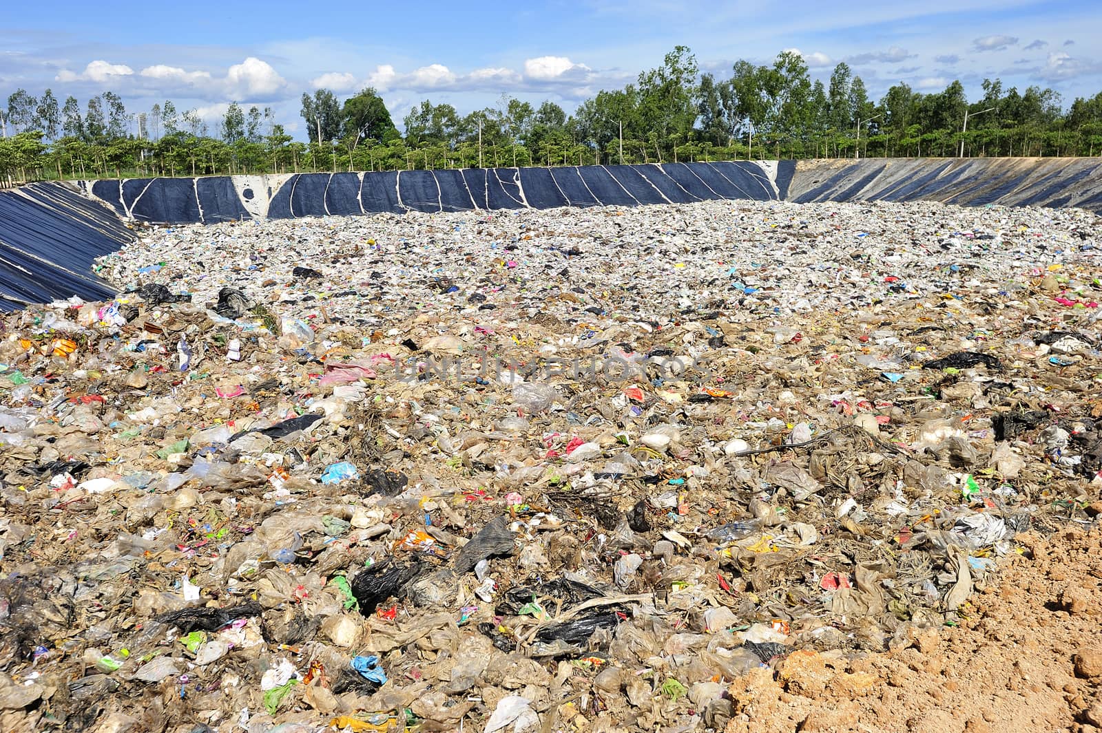 Pile of domestic garbage in Thailand. by think4photop