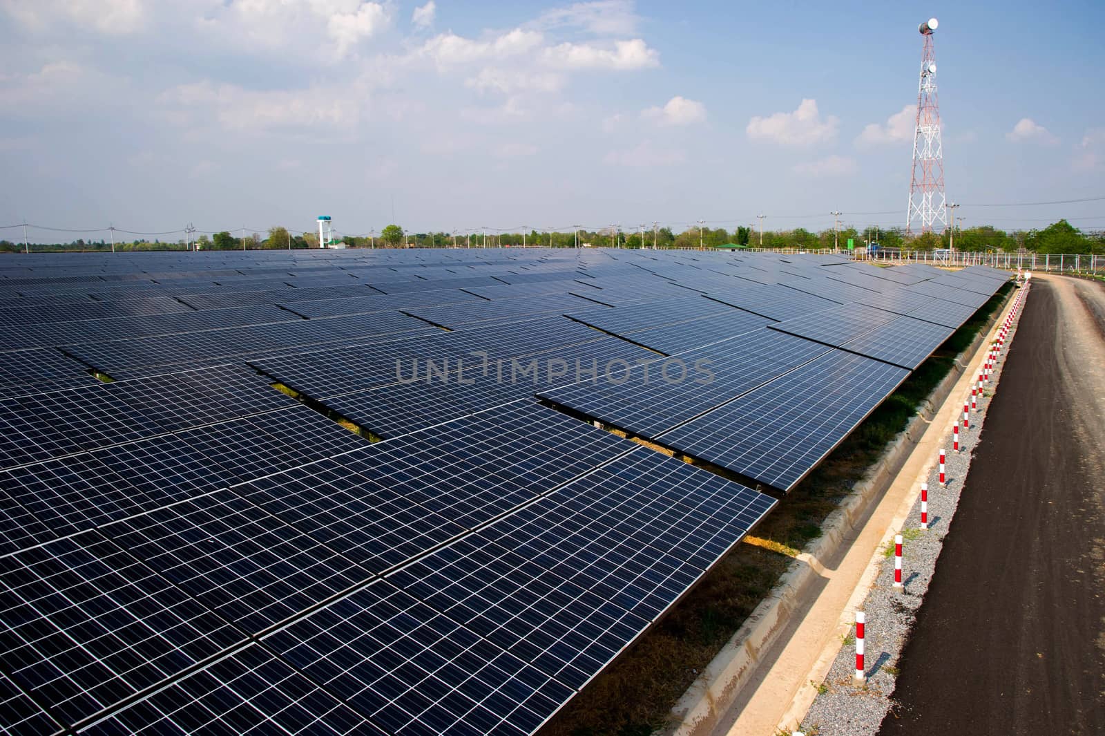 Solar cell over the blue sky