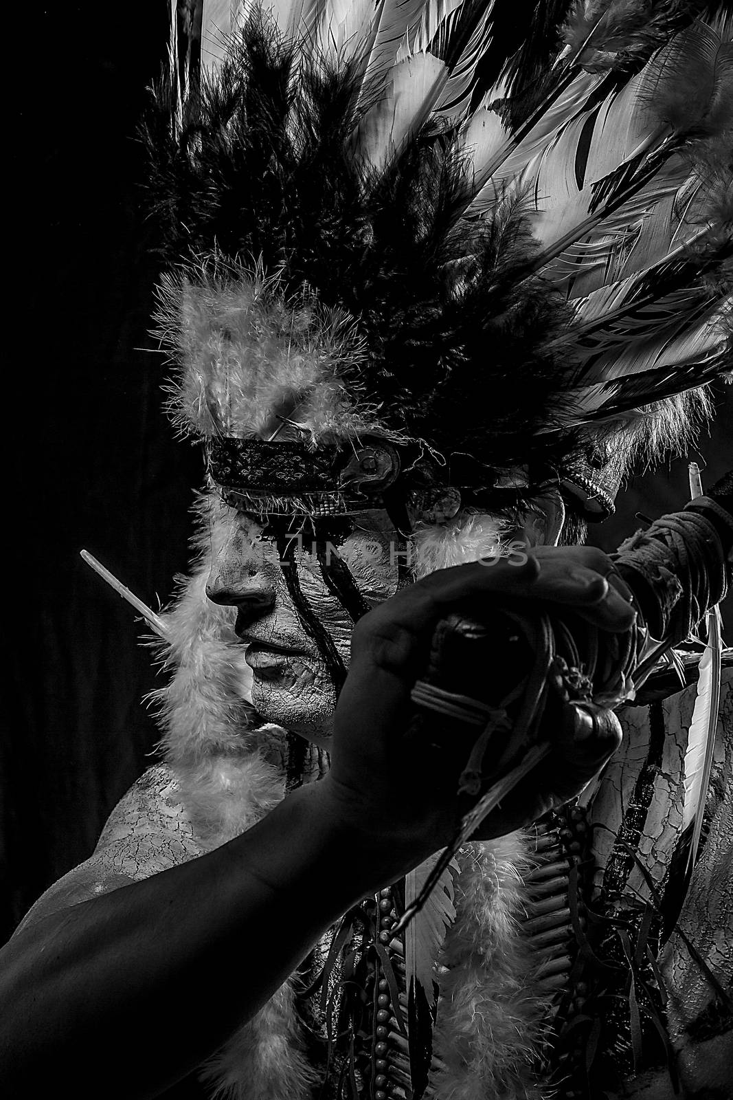 Warrior, Native american indian chiet at sunset by FernandoCortes