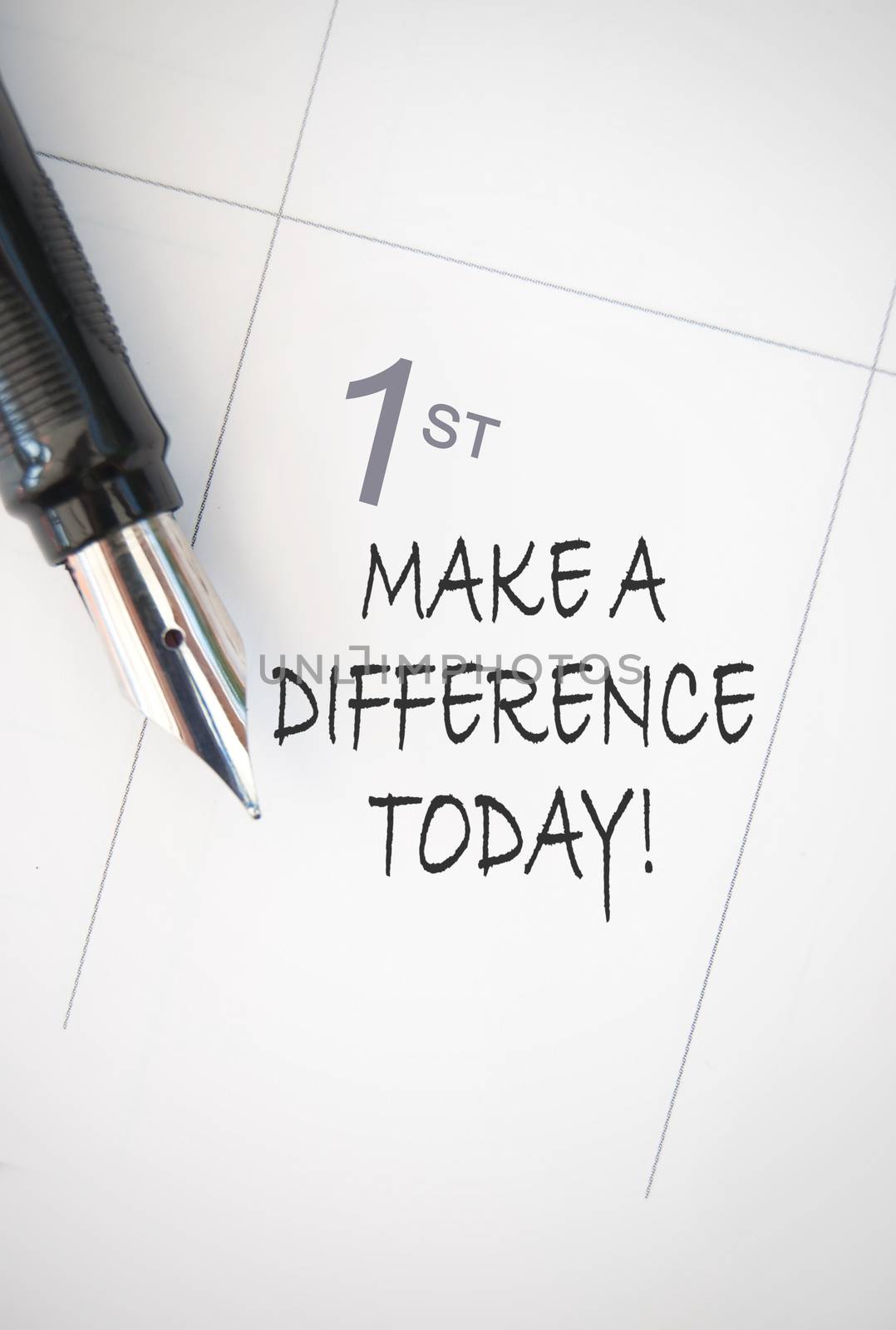 Make a difference today handwritten calendar entry