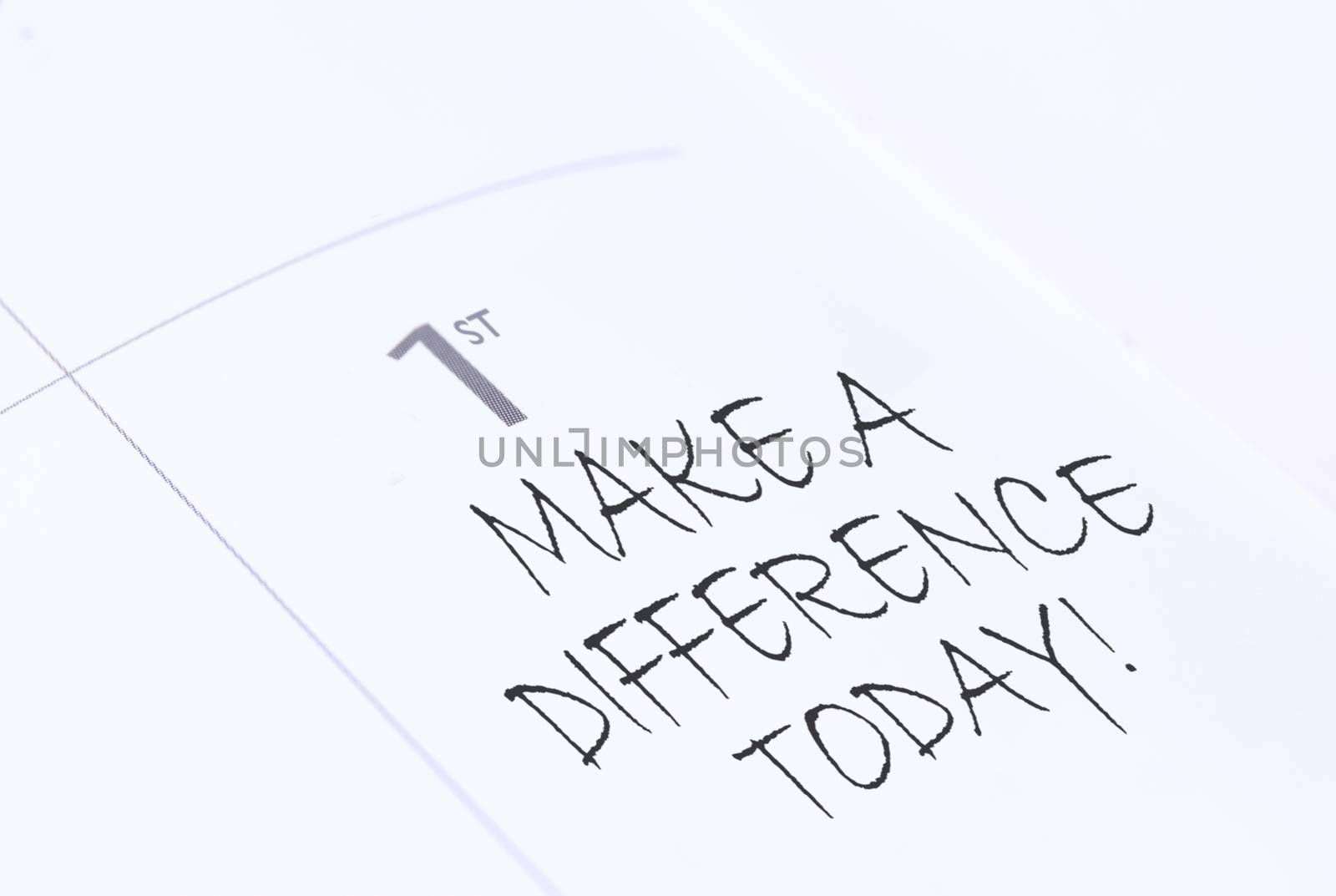 Make a difference today handwritten calendar entry