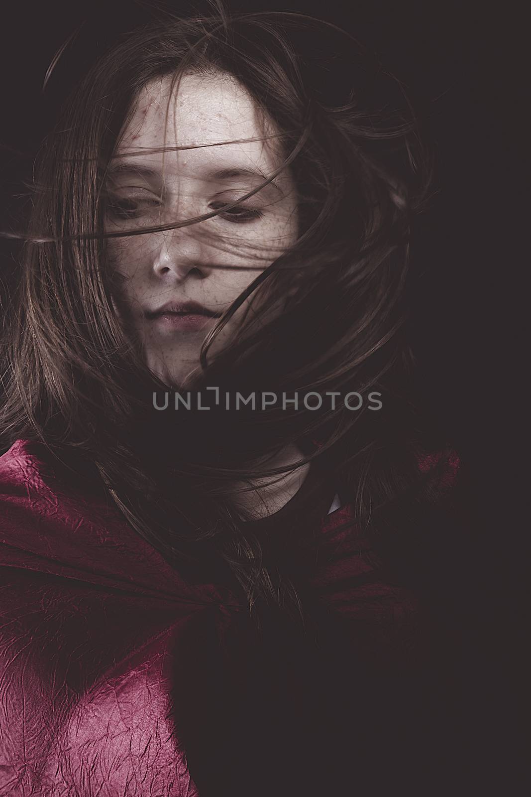 Teenage girl with hair in the wind by FernandoCortes