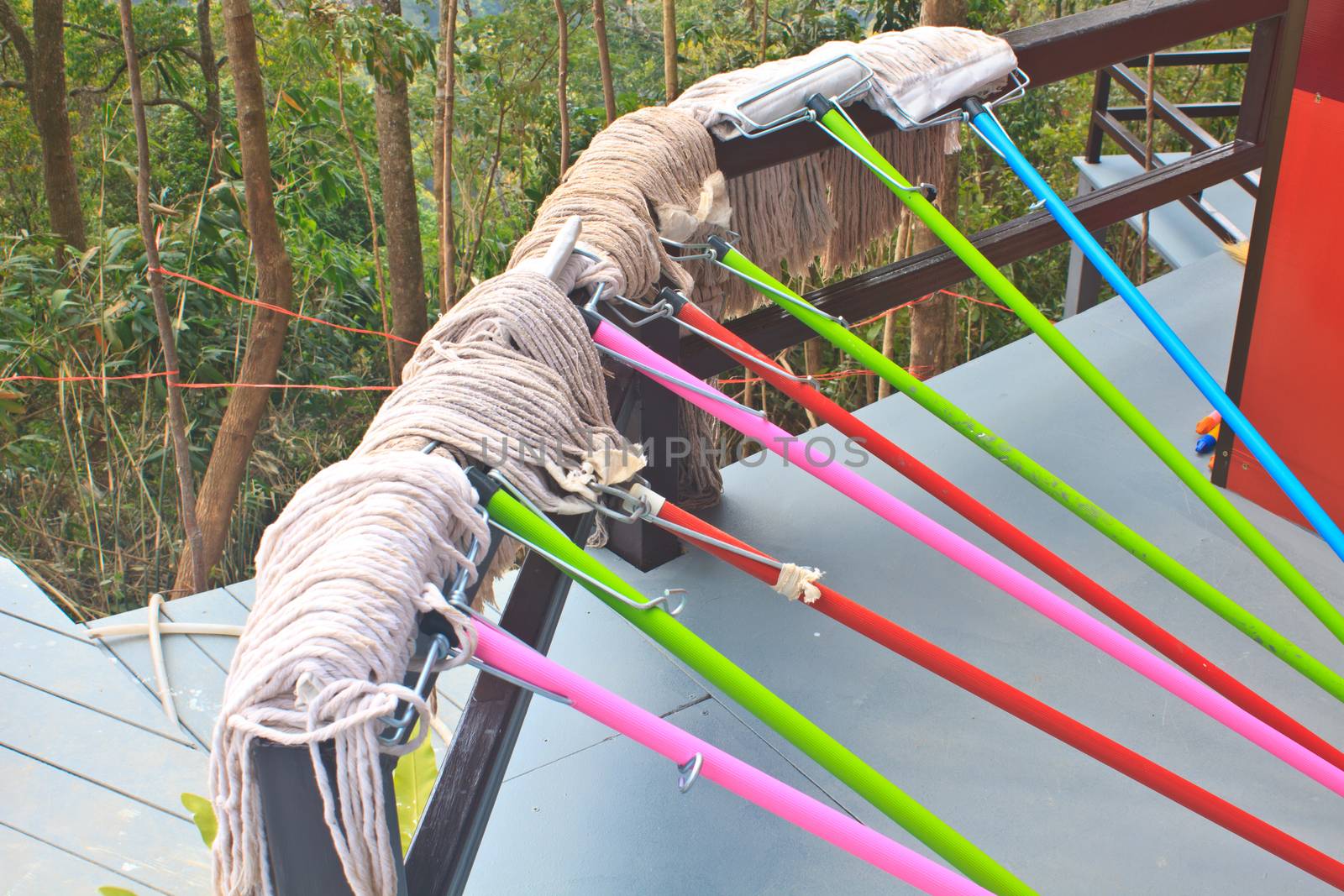 mop cleaning gadgets on terrace