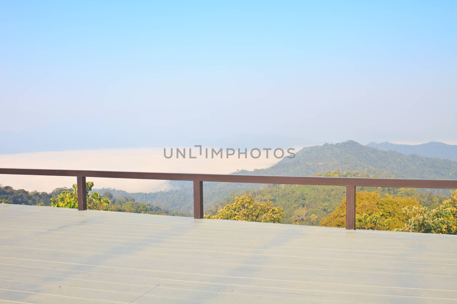 sea of fog with forests as foreground. This place is in the Kaeng Krachan national park, Thailand