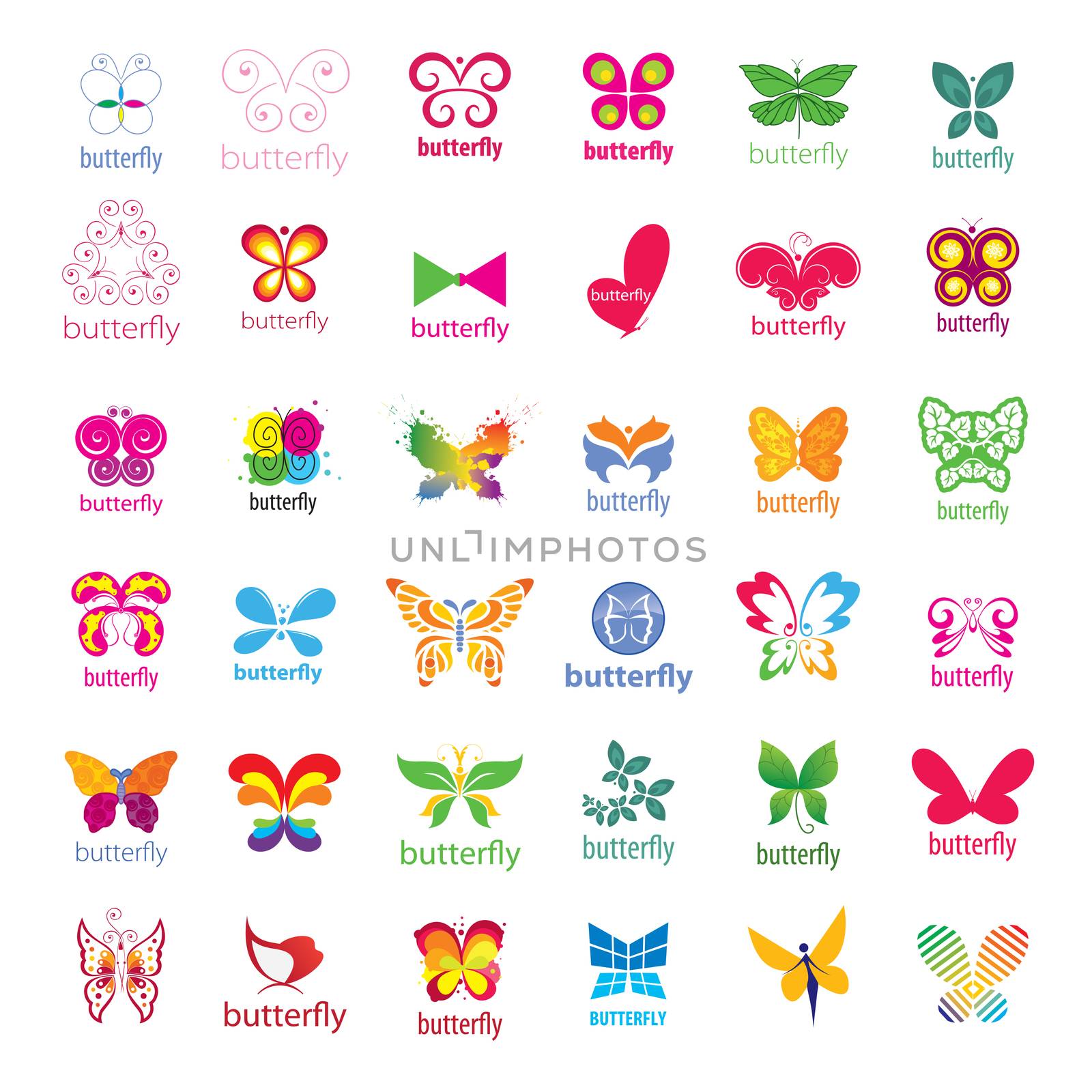 biggest collection of vector logos butterflies  by butenkow