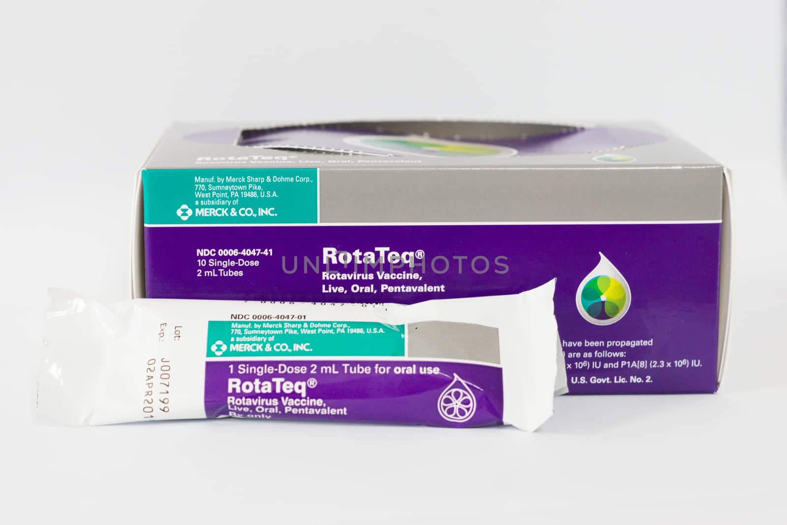 another package of rota virus vaccine (RotaTeq) from MERCK,shallow focus
