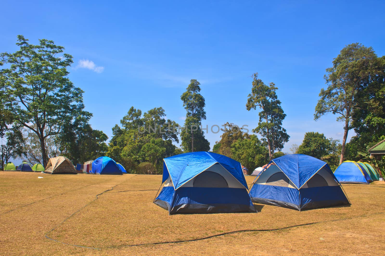 Colorful tent on the camping ground of national park