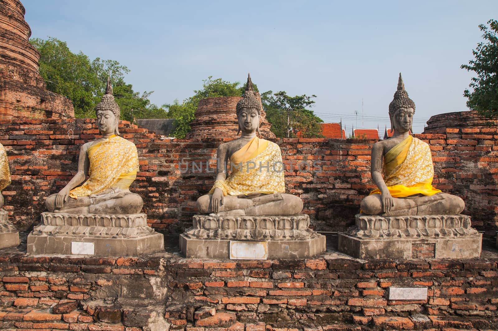 Buddha at Wat Yai Chai Mongkol by Sorapop