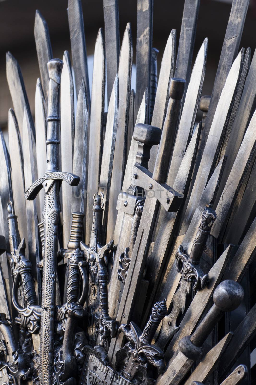 throne made of swords in a medieval fair by FernandoCortes