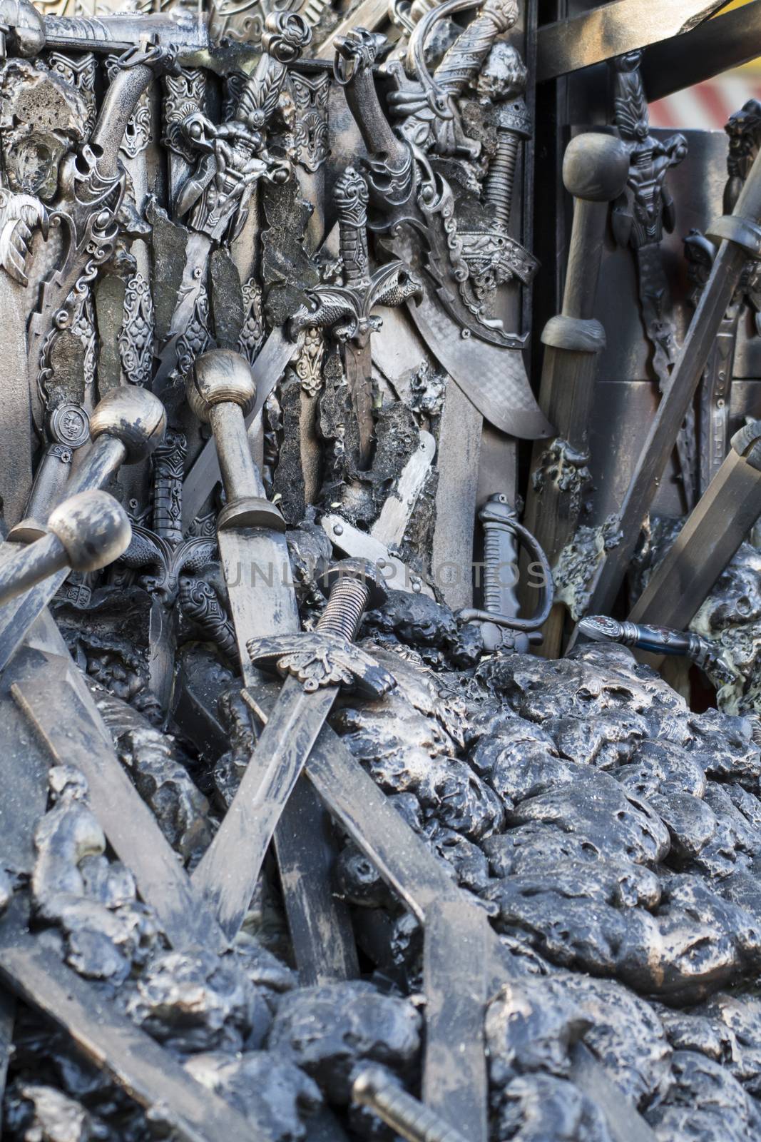 throne made of swords in a medieval fair by FernandoCortes