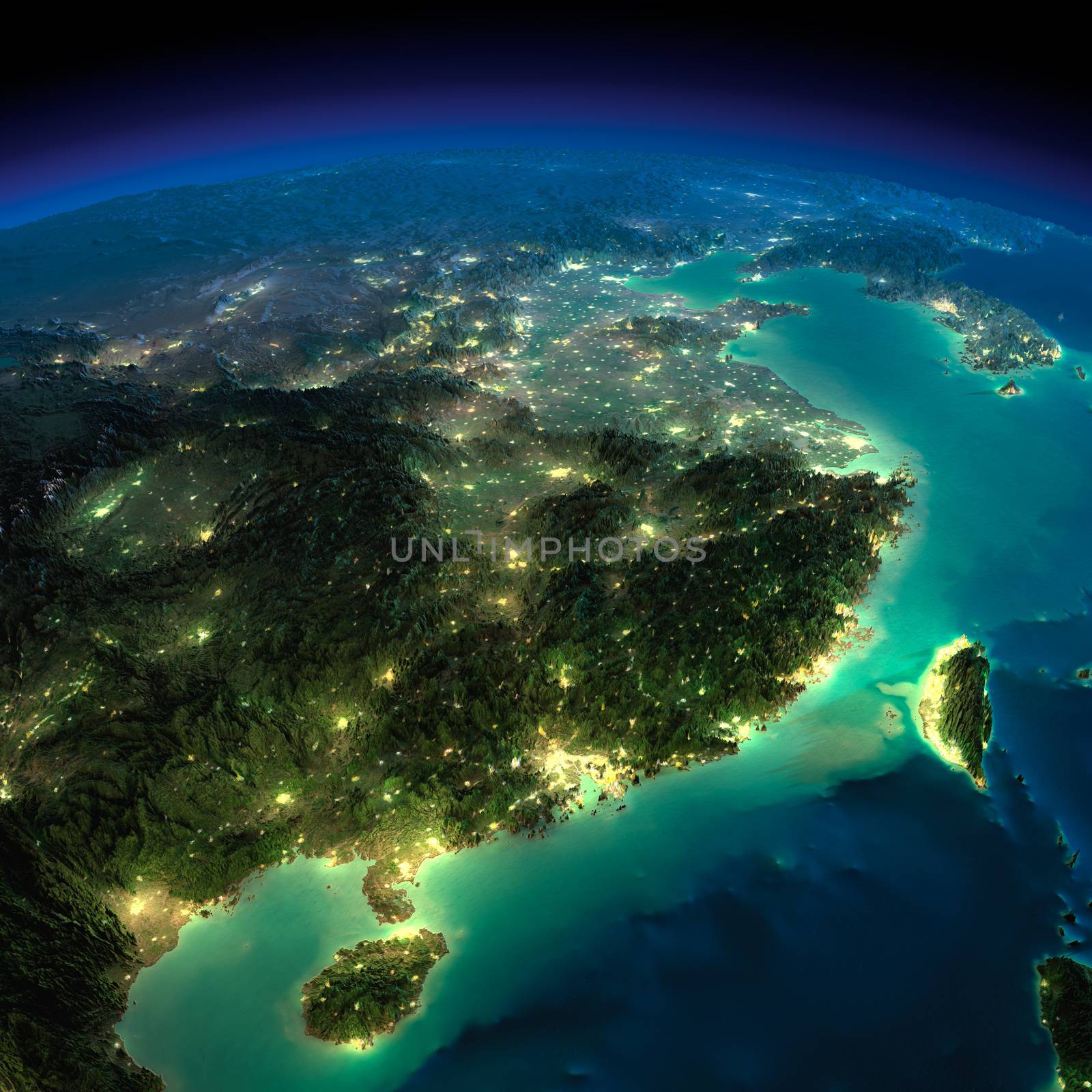 Night Earth. Eastern China and Taiwan by Antartis