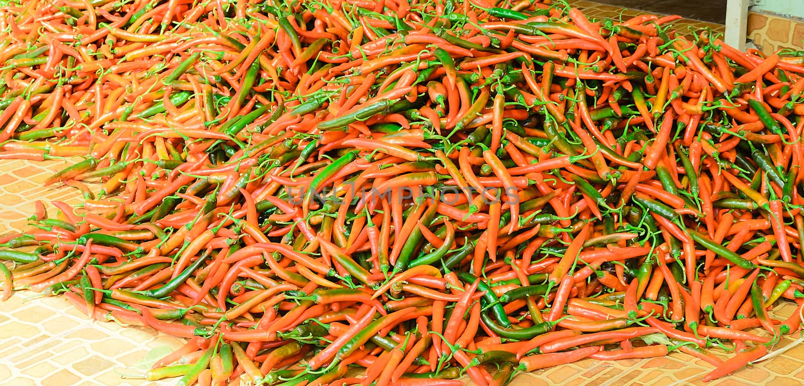 Pile of Thai Red Chilli by kobfujar