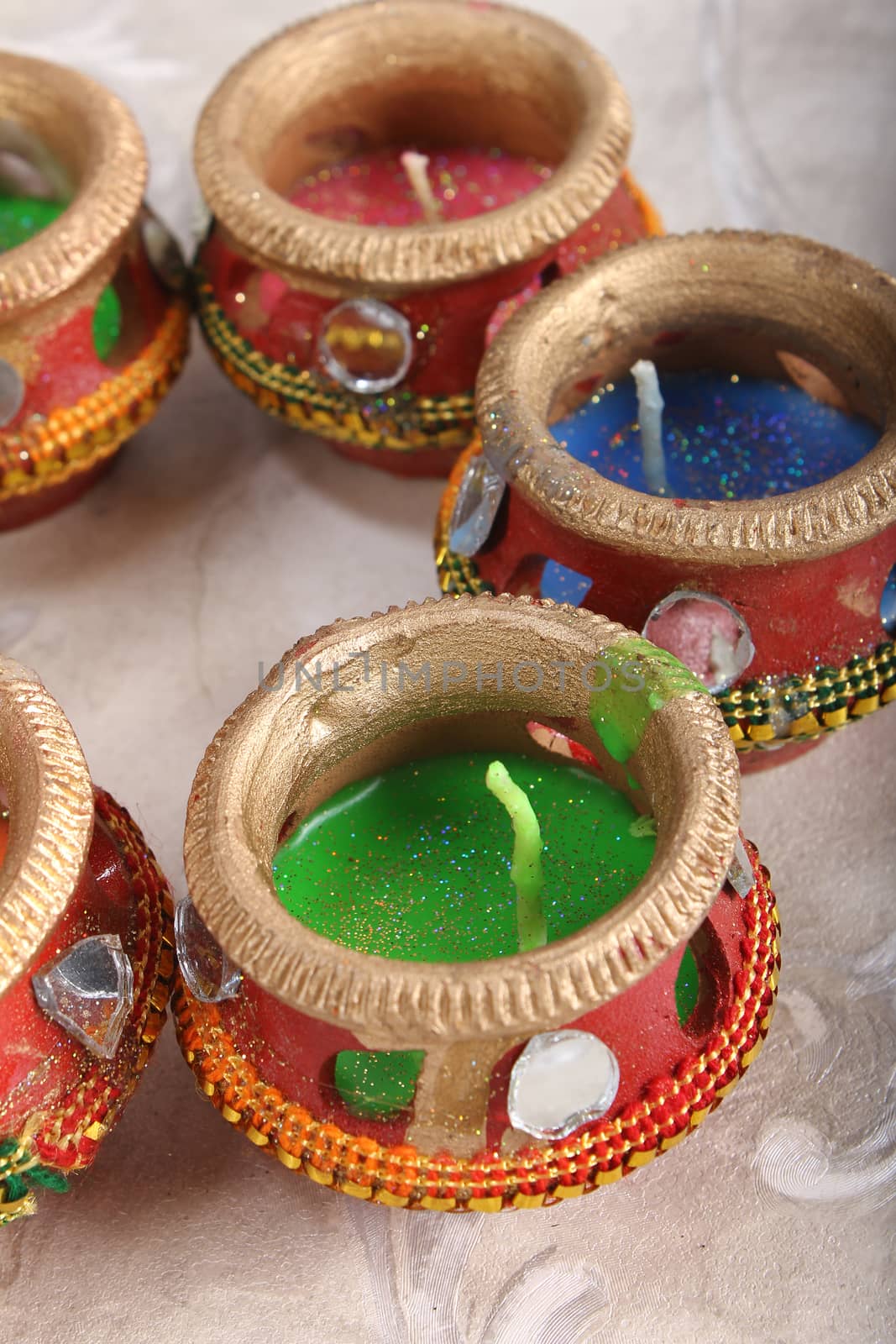 indian decorated candle pot, indian traditional festival