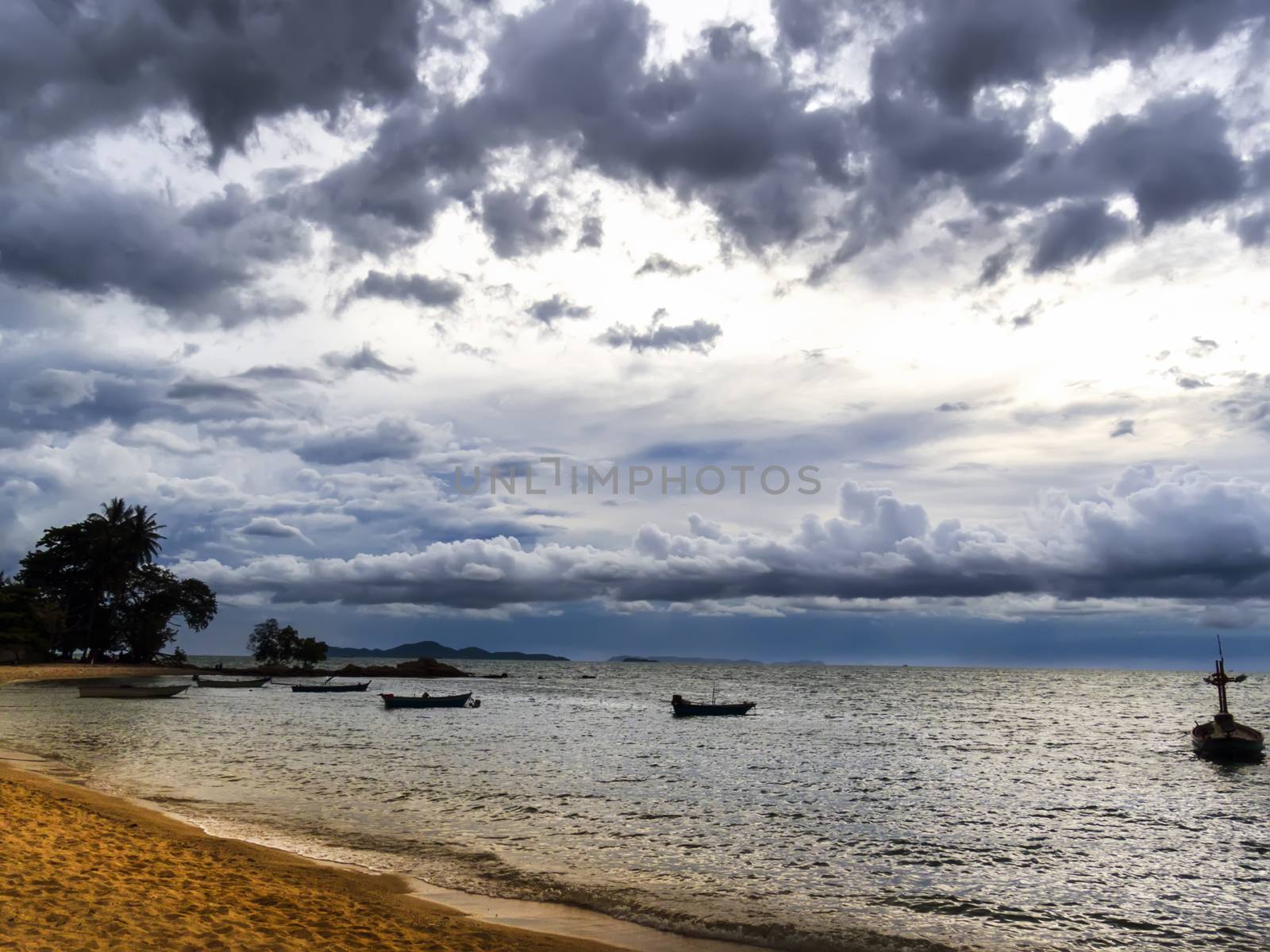 Wongamat Beach Before The Storm. North of Pattaya City, Thailand.