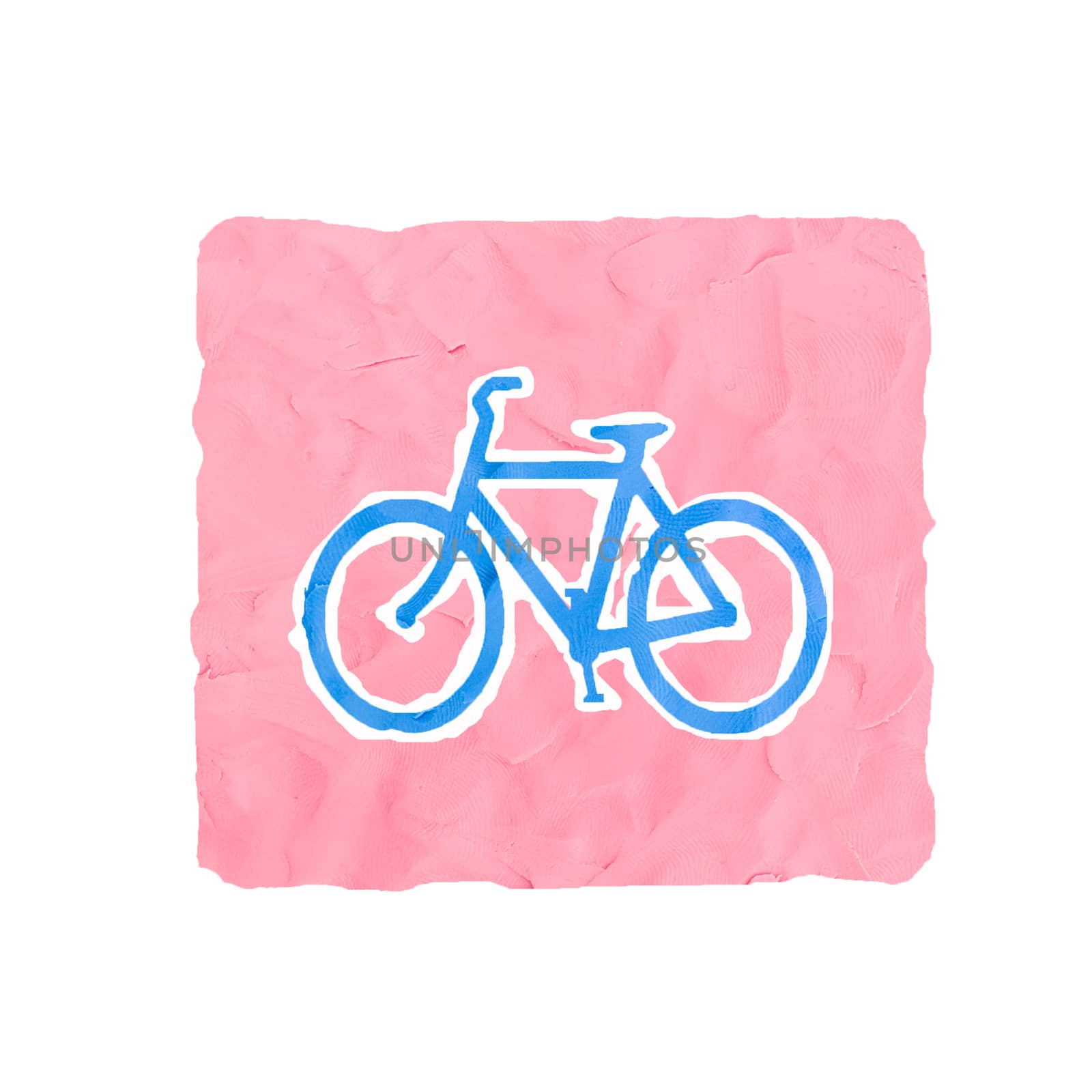 Bicycle icon handmade isolated on white background