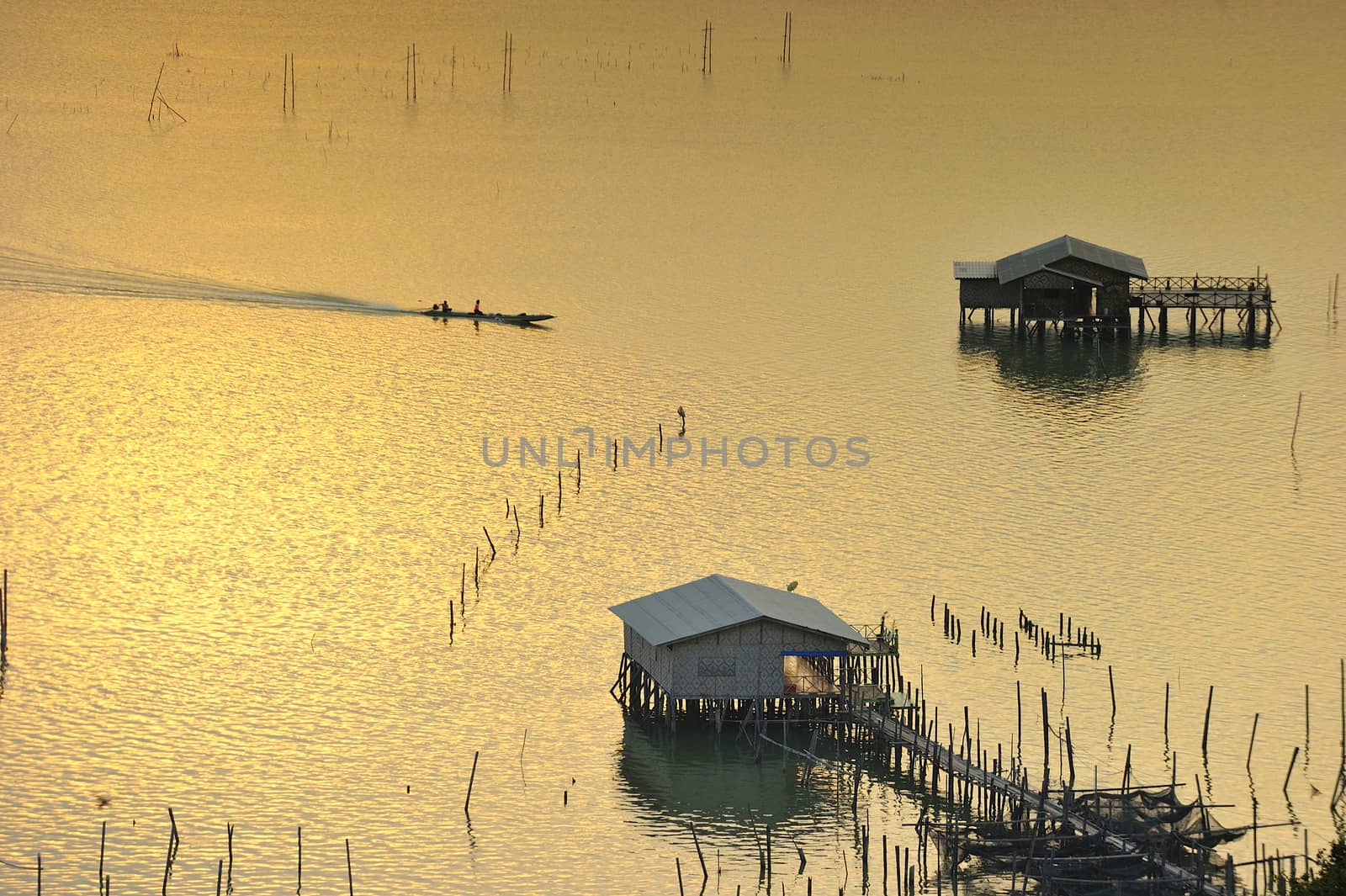 fish trap in the sea in south of Thailand.