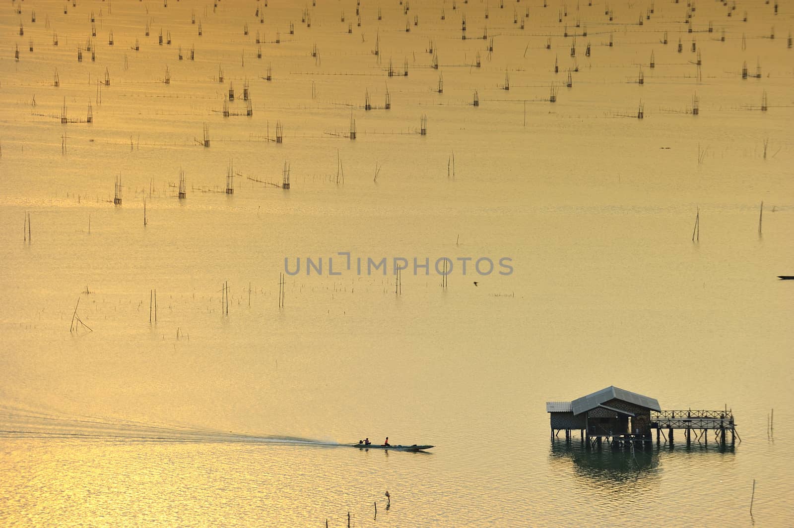 fish trap in the sea in south of Thailand. by think4photop