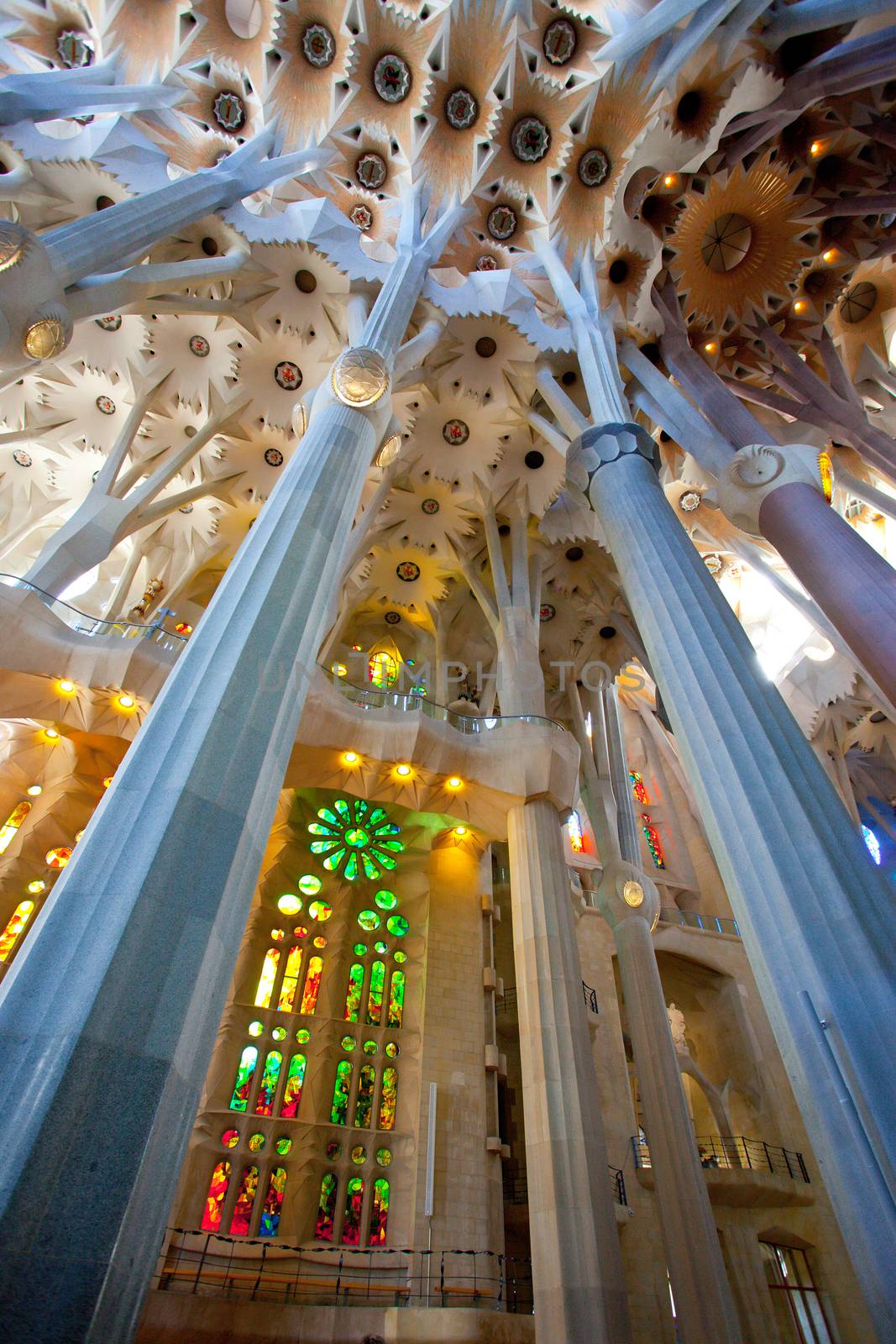 BARCELONA SPAIN – JUNE 13: "La Sagrada Familia", the cathedral designed by Gaudi, which is being build since 19 March 1882 with the donations of people, on JUNE 13, 2013 in Barcelona Spain