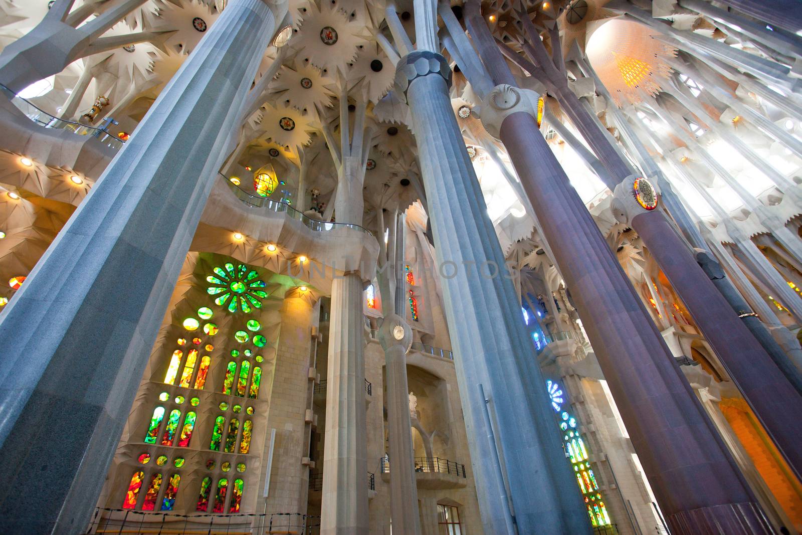 BARCELONA SPAIN – JUNE 13: "La Sagrada Familia", the cathedral designed by Gaudi, which is being build since 19 March 1882 with the donations of people, on JUNE 13, 2013 in Barcelona Spain