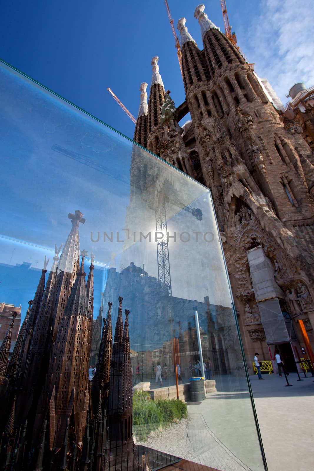 BARCELONA, SPAIN - JUNE 13: La Sagrada Familia – miniature of the impressive cathedral designed by Gaudi, which is being build since 19 March 1882 and is not finished yet JUNE 13, 2013 in Barcelona, Spain.  Editorial use only
