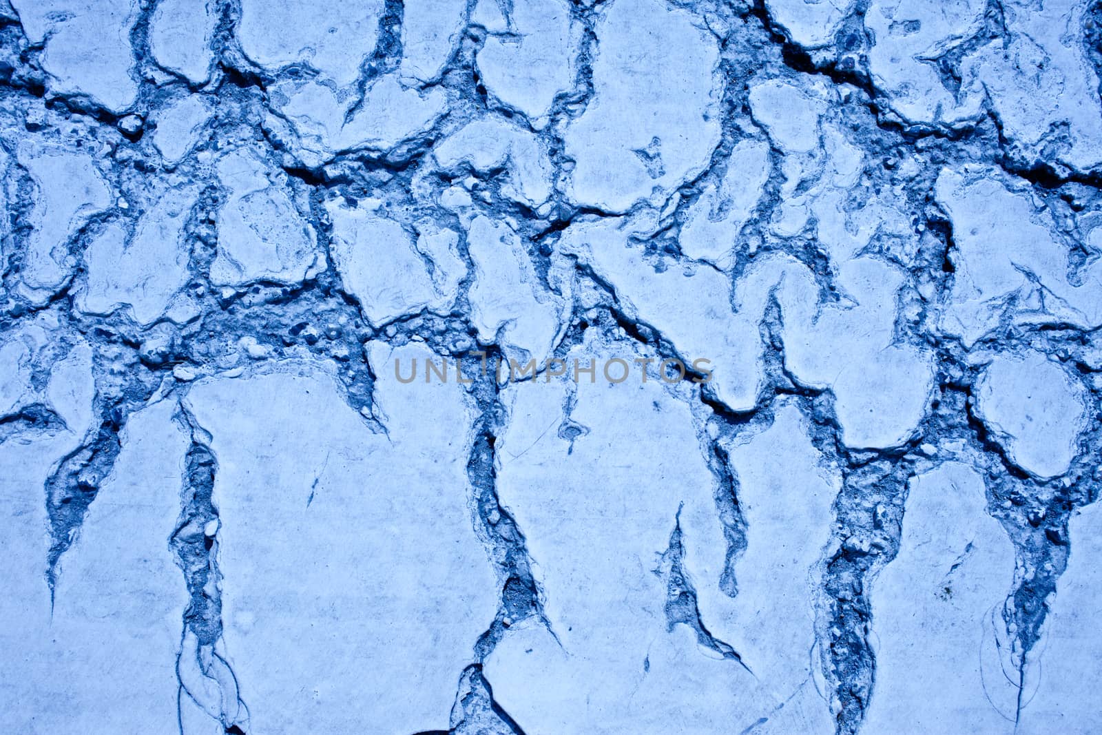 cracks on the blue wall, erosion