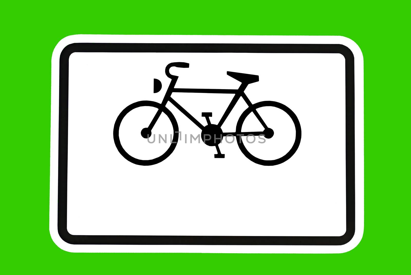 A bicycle on a traffic sign. Optional.