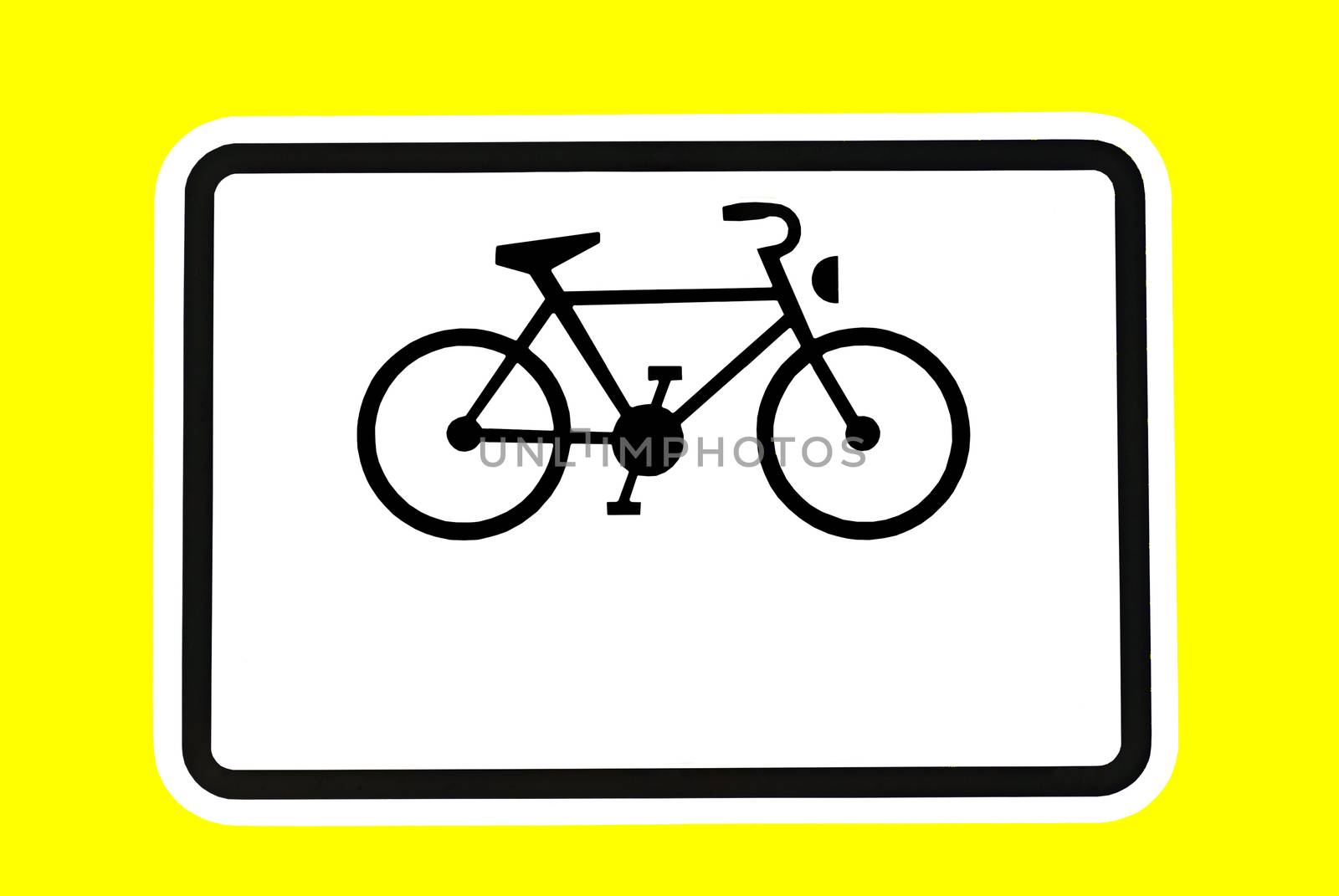 A bicycle on a traffic sign. Optional.