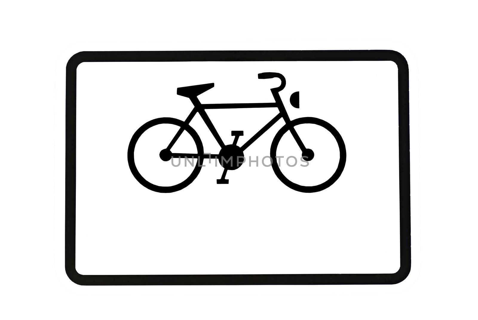 A bicycle on a traffic sign. Optional.